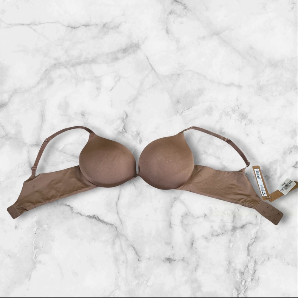 Skims Ultimate Push Up Plunge Bra Sienna Brown BA-PLG-9214 34C NWT